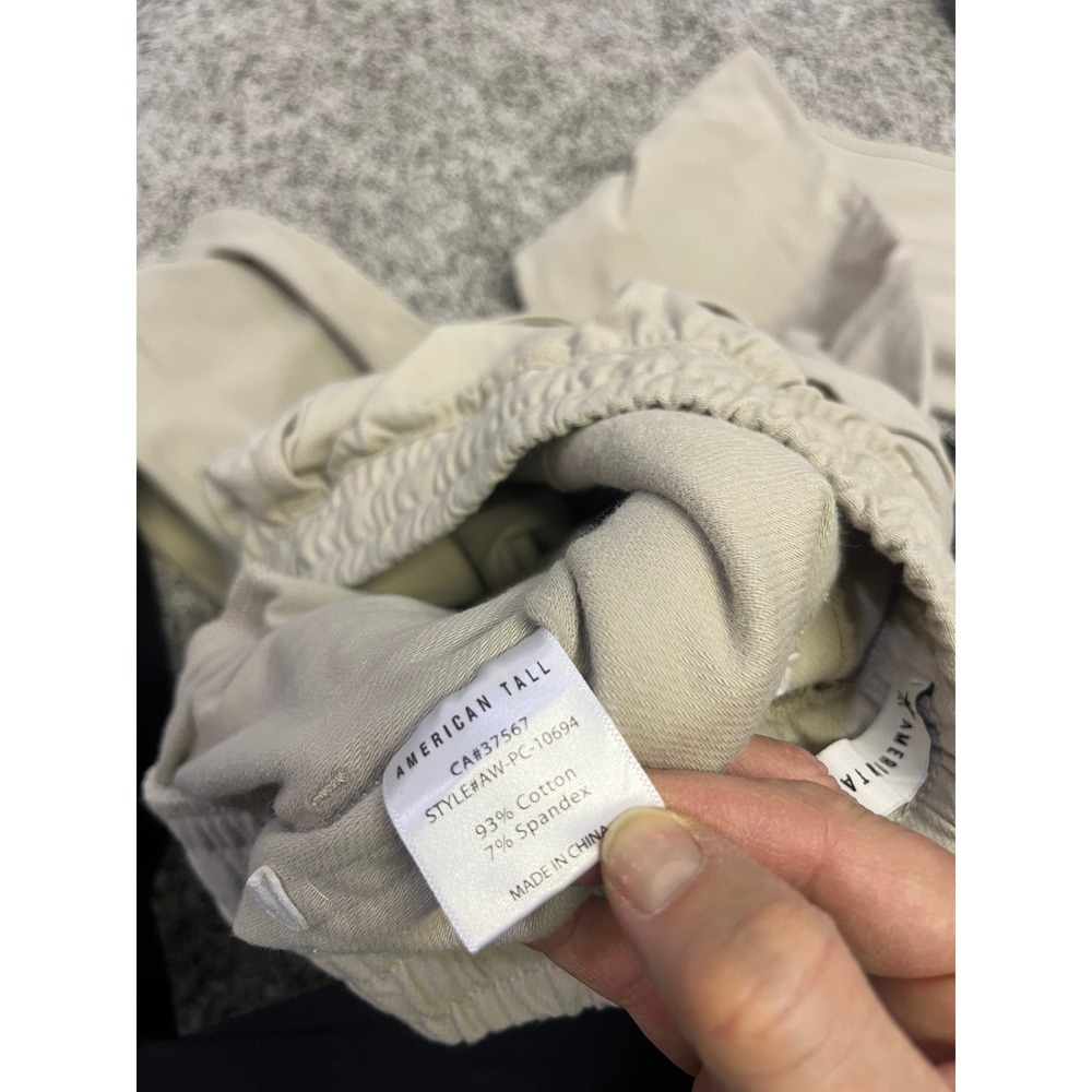 American Tall‎ Womens XS Tall Beige Straight Leg Drawstring Pants NEW - Picture 9 of 12